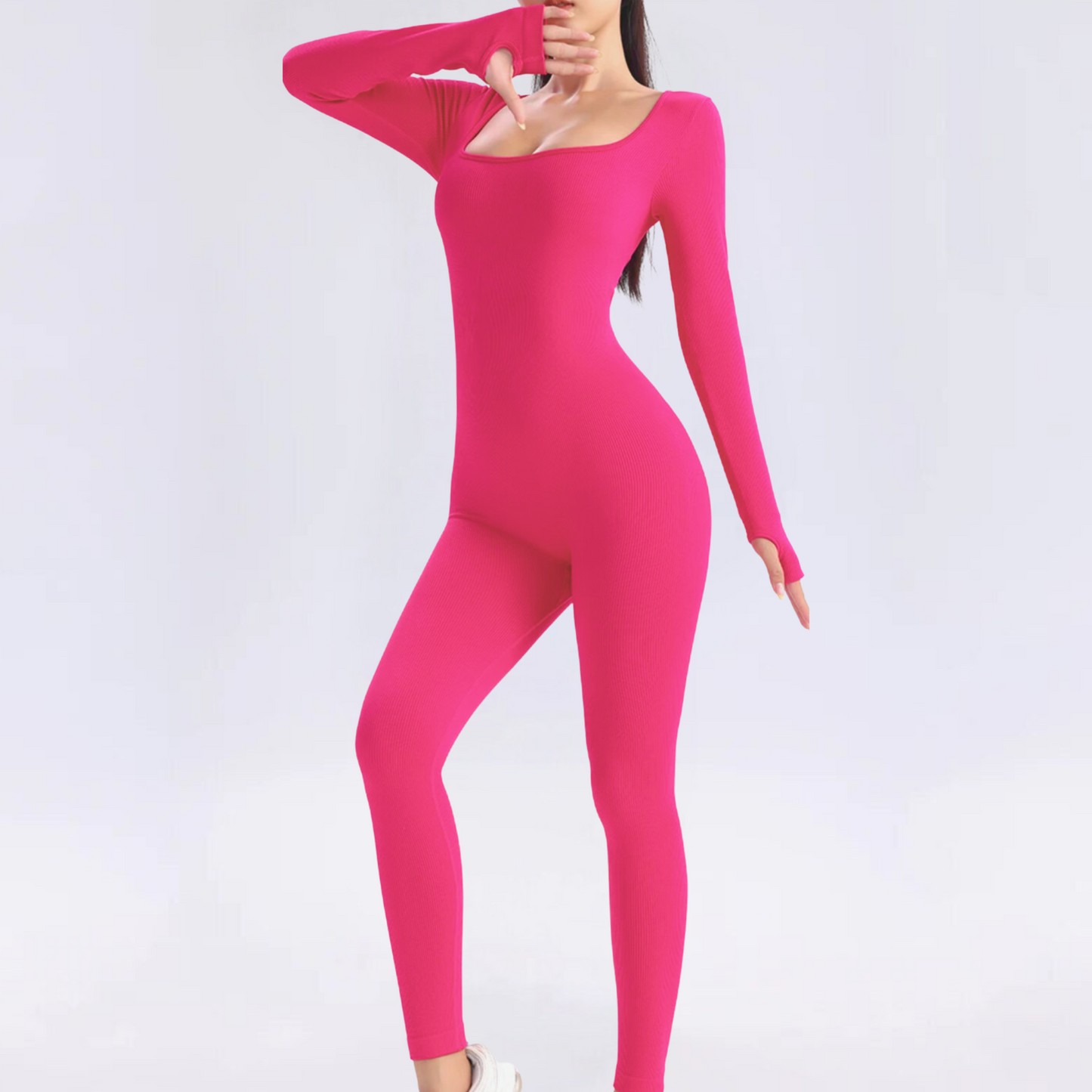 Sylis | Solid long sleeve sports jumpsuit