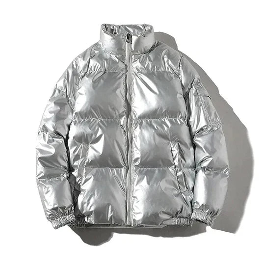 Sylis-Mode - Windproof metallic winter puffer jacket