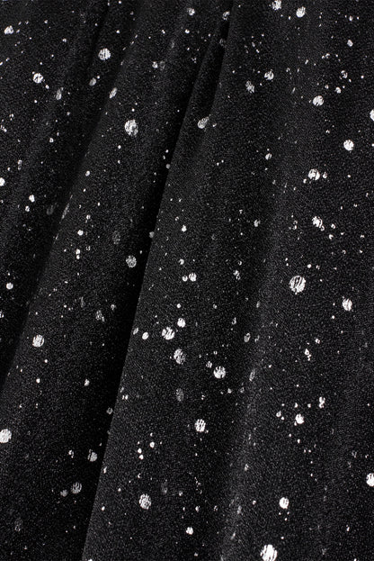 Sylis | Elegant black shimmering dress with mesh sieve