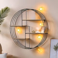 Round Wall Shelf with 4 Levels – Retro Design made of Wood & Metal