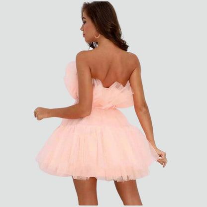 Sylis | Strapless tulle dress with layered skirt