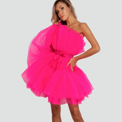 Sylis | Strapless tulle dress with multi-layered skirt