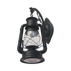1-Light Kerosene Wall Mount Lighting Nautical Black/Copper/Bronze Clear Glass Wall Lights for Dining Room