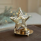 Gold Christmas Candle Holder