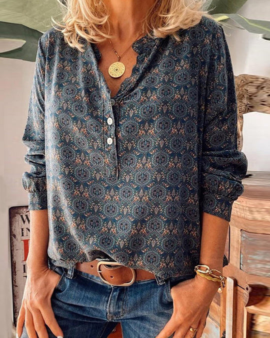 Sylis long sleeve vintage print
