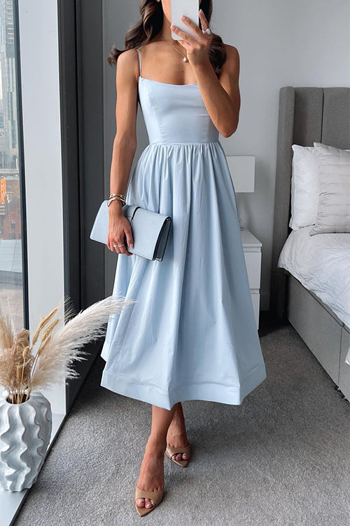 Sylis midi online A with spaghetti straps and waist