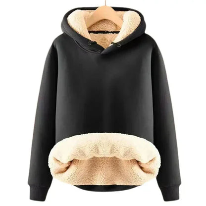 Sherpa lining sweatshirt with hood