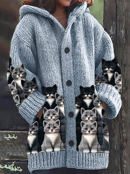 Sylis-Mode | Eccentric Cat Cardigan