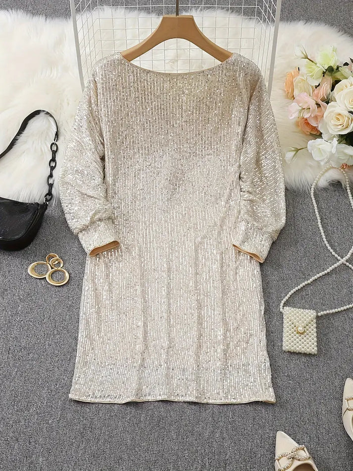 Sylis-Mode | Bare Shoulders Sequin Mini Dress