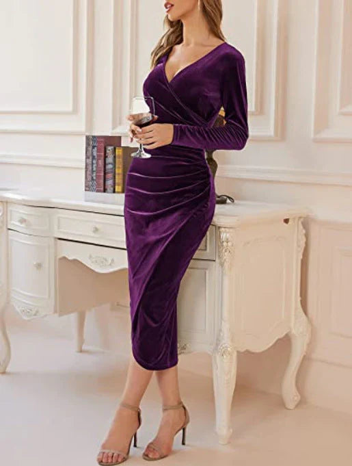 Sylis-Mode | Midi Velvet Dress