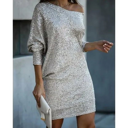 Sylis | Party sequin dress with contrast