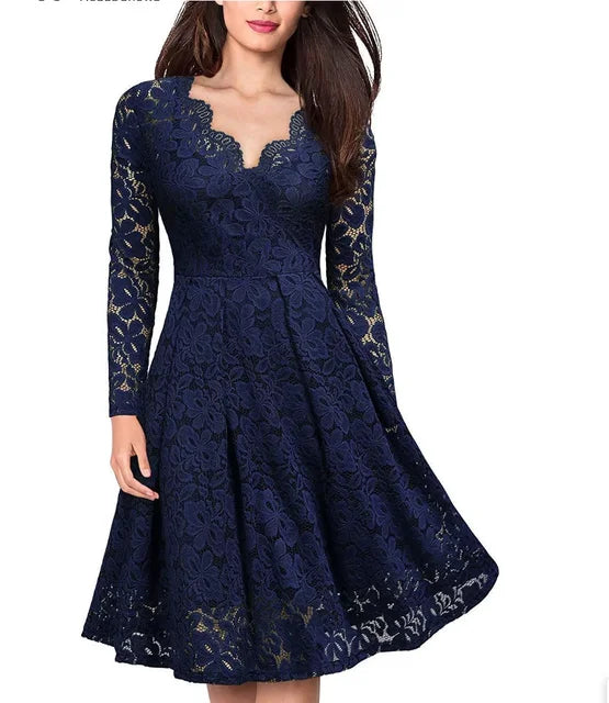 Sylis | V neck lace dress