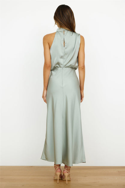 Sylis | Elegant midi dress with asymmetric round neckline