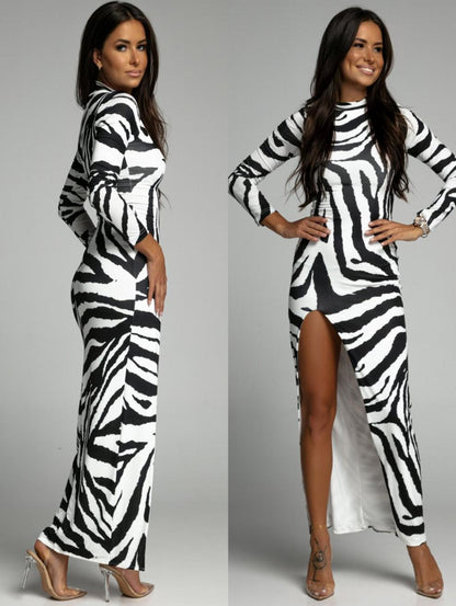 Sylis Fitted Dress Long Sleeve Dress in Fashion Color