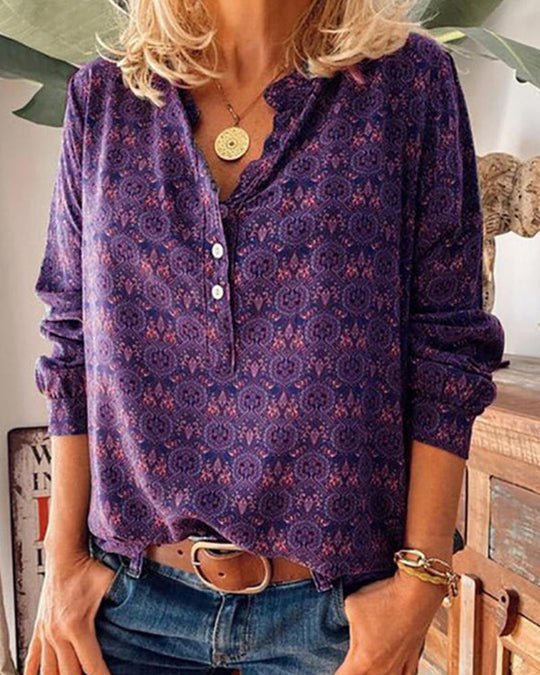 Sylis long sleeve vintage print