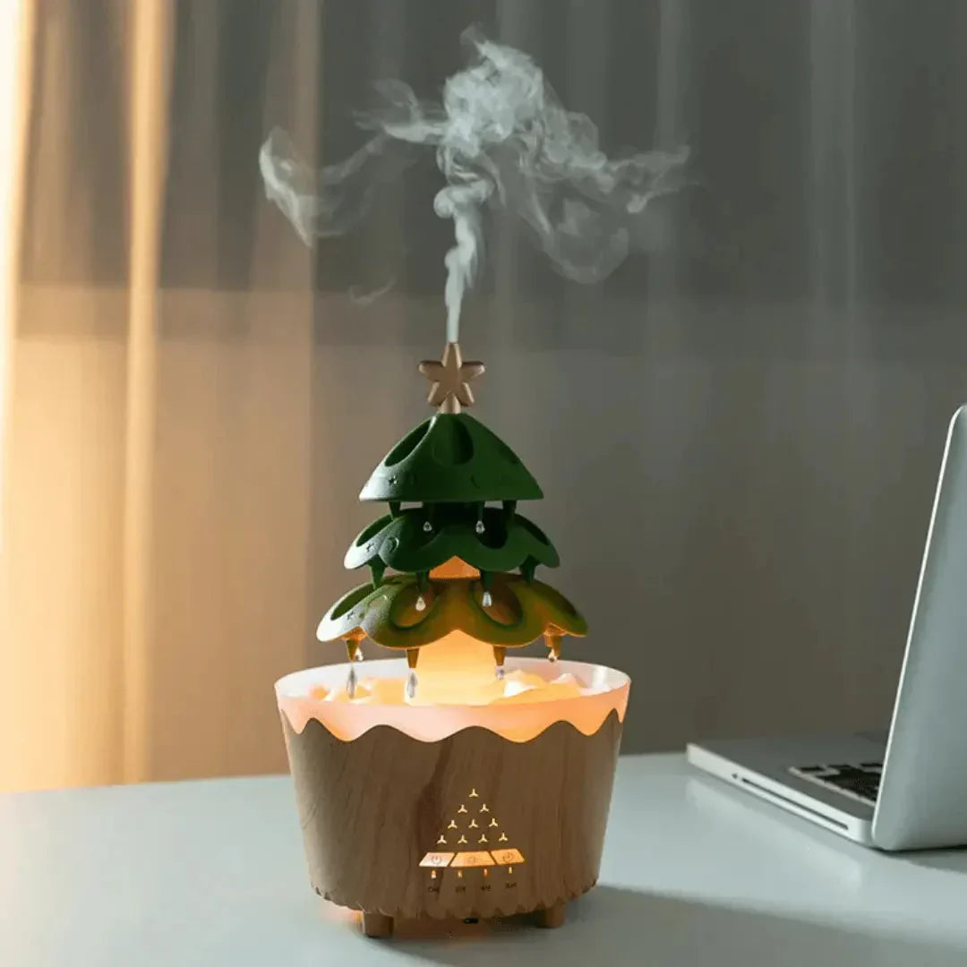 Christmas Tree Aroma Diffuser with LED Lighting for Festive Relaxation