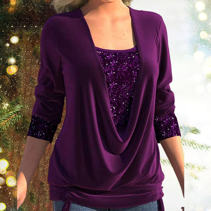 Sylis-Mode | Women's Blouse Long Sleeve & Sequins Elegant & Comfortable Fit