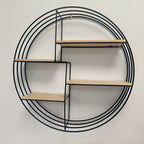 Round Wall Shelf with 4 Levels – Retro Design made of Wood & Metal