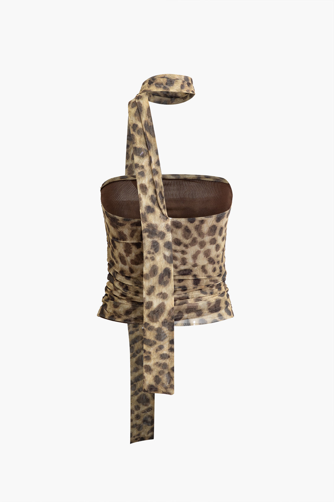 Sylis | Halter-neck top in mesh with leopard print