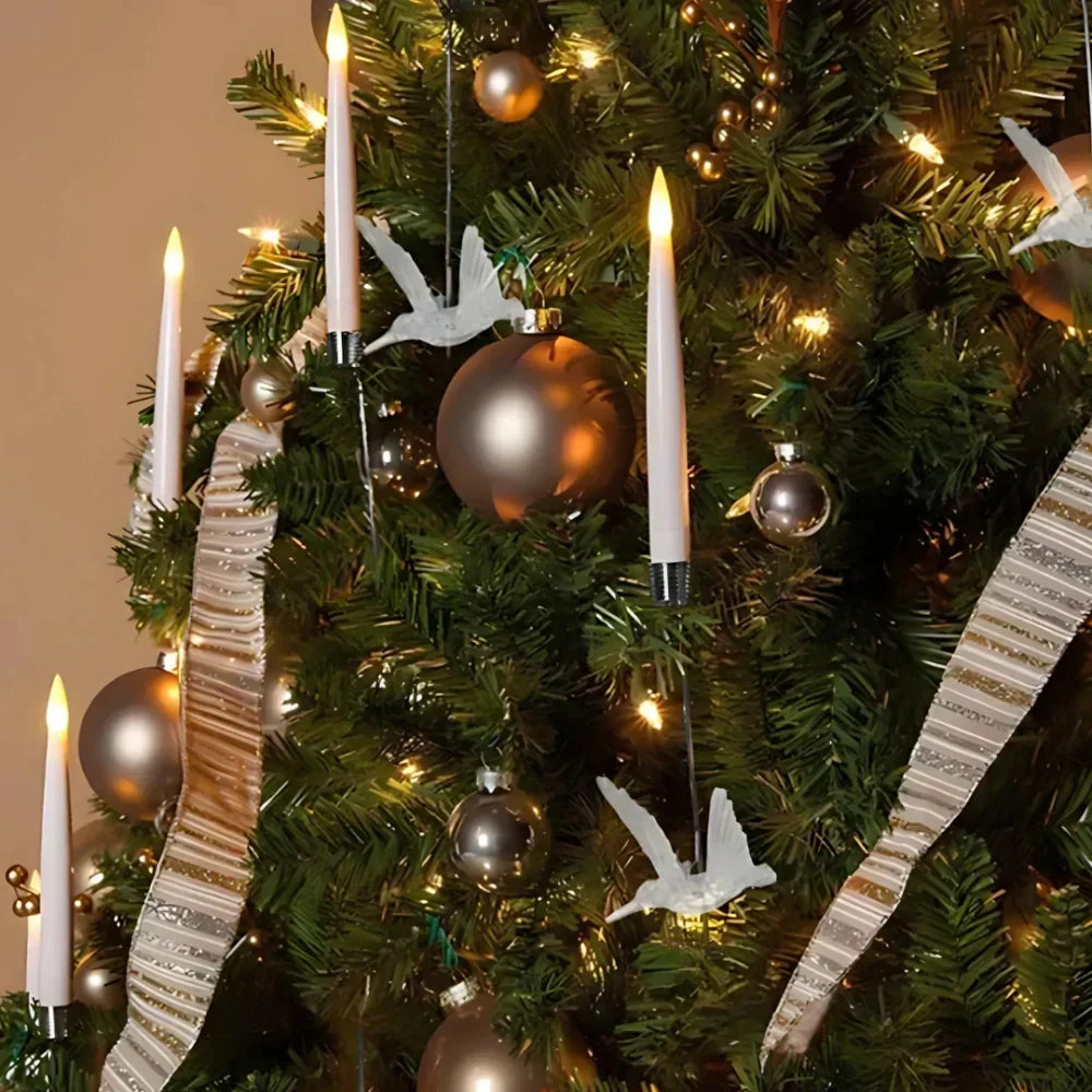 Christmas Tree Lights with Flickering LED Candles