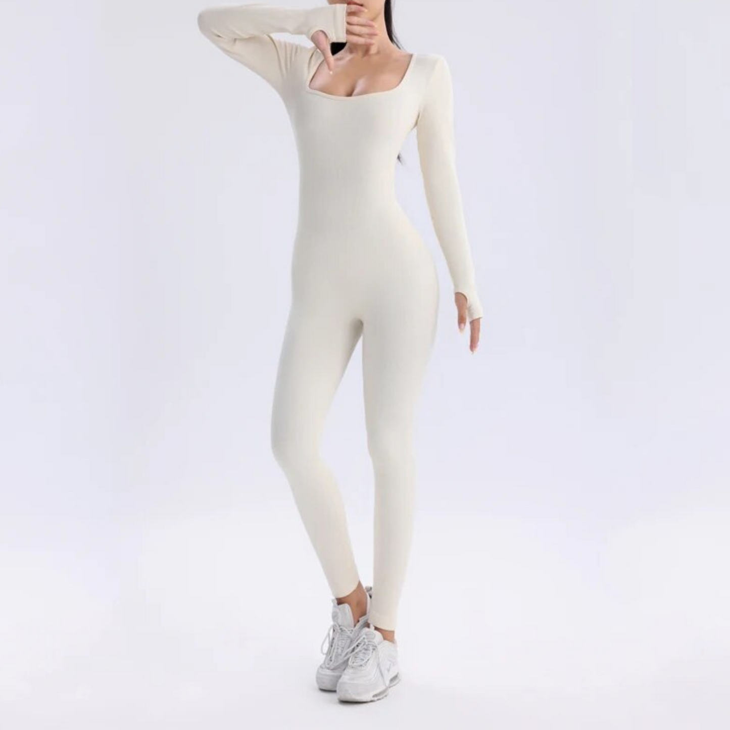 Solid color long sleeve sports overall