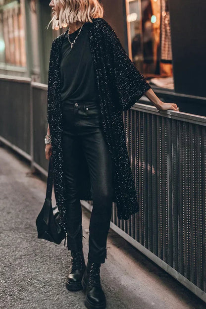 Sylis shiny windbreaker knit with sequins - Suzie