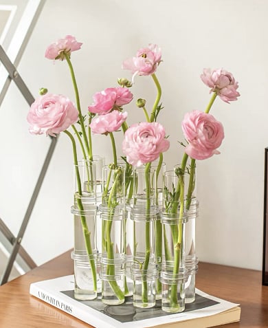 Flexible Flower Vases with Hinges Modern Glass Tube Vase