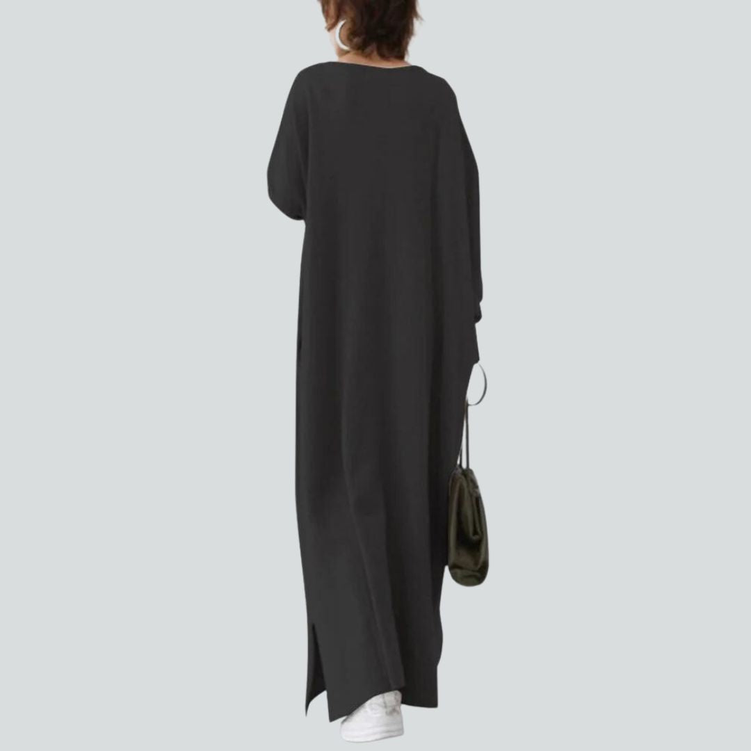 Sylis | Maxi sweater dress with V-neck and long sleeves in a relaxed fit
