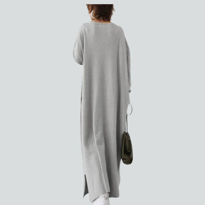 Sylis | Maxi sweater dress with V-neck and long sleeves in a relaxed fit