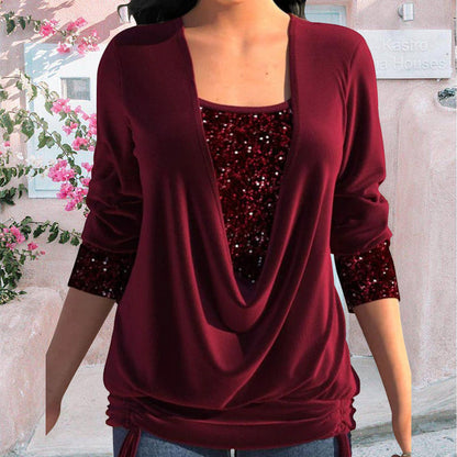 Sylis-Mode | Women's Blouse Long Sleeve & Sequins Elegant & Comfortable Fit