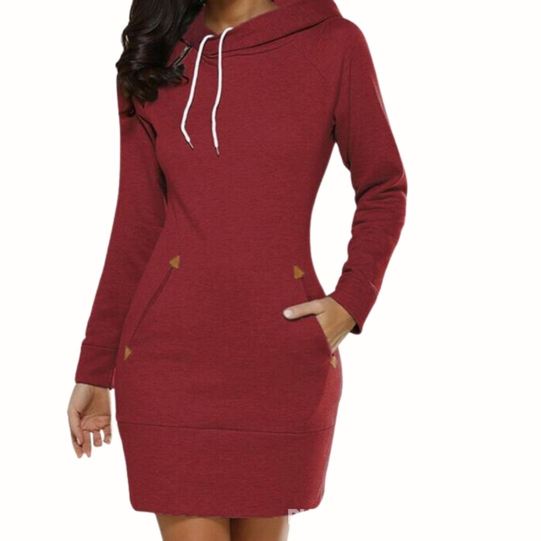 Sylis | Casual hooded sweat dress with pockets
