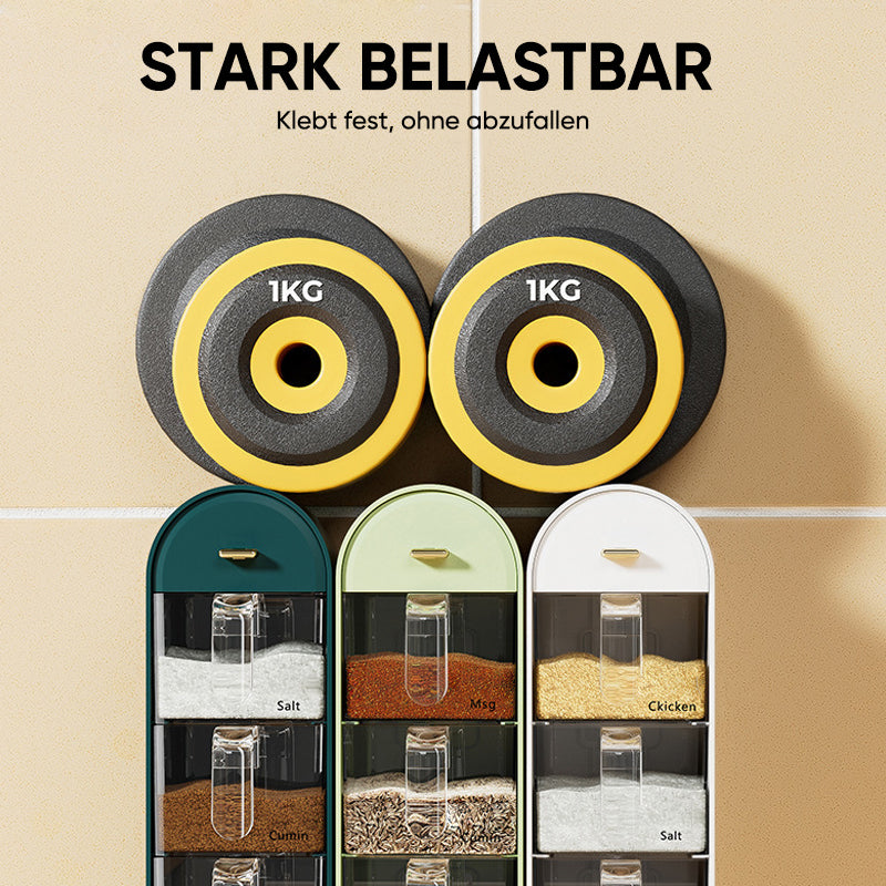 Space-saving spice jar for wall mounting