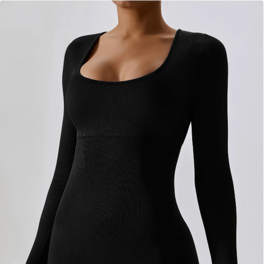 Solid color long sleeve sports overall