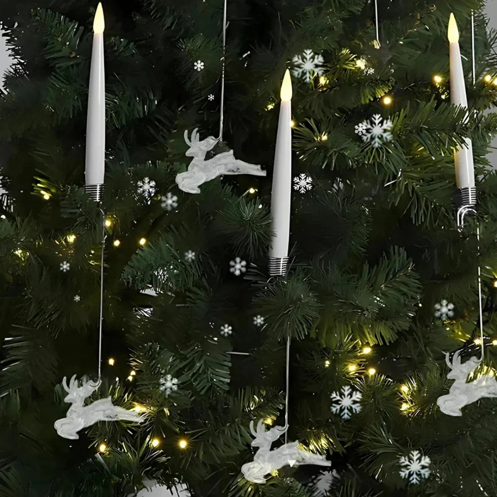 Christmas Tree Lights with Flickering LED Candles