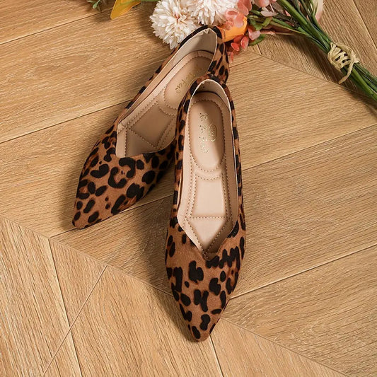 Sylis | Elegant and lightweight lace ballerinas with leopard pattern