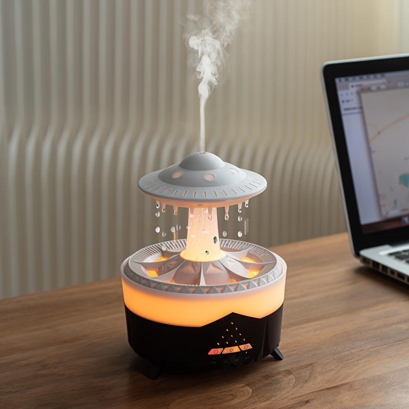 Relaxing Raindrop Aromatherapy Essential Oil Diffuser - LED Light & Humidifier
