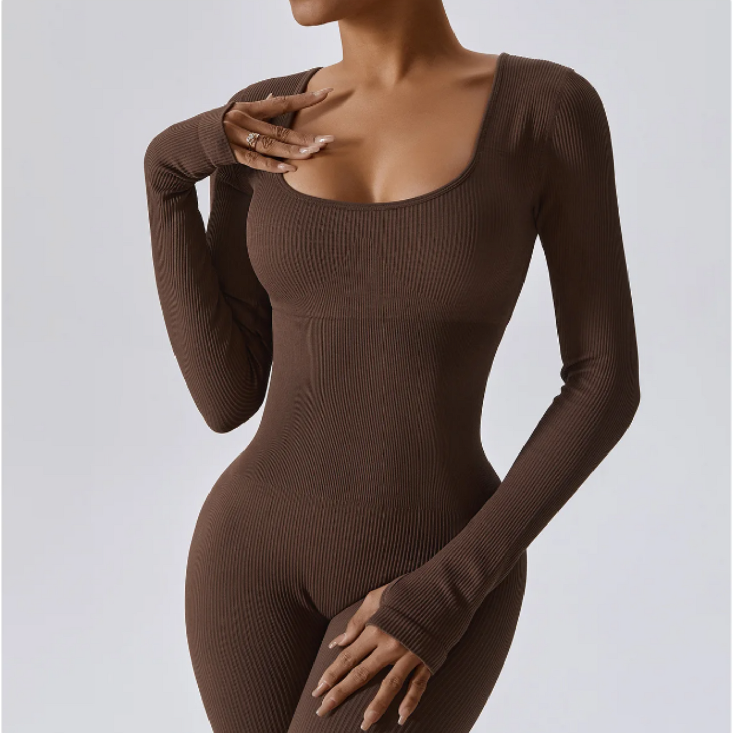 Solid color long sleeve sports overall