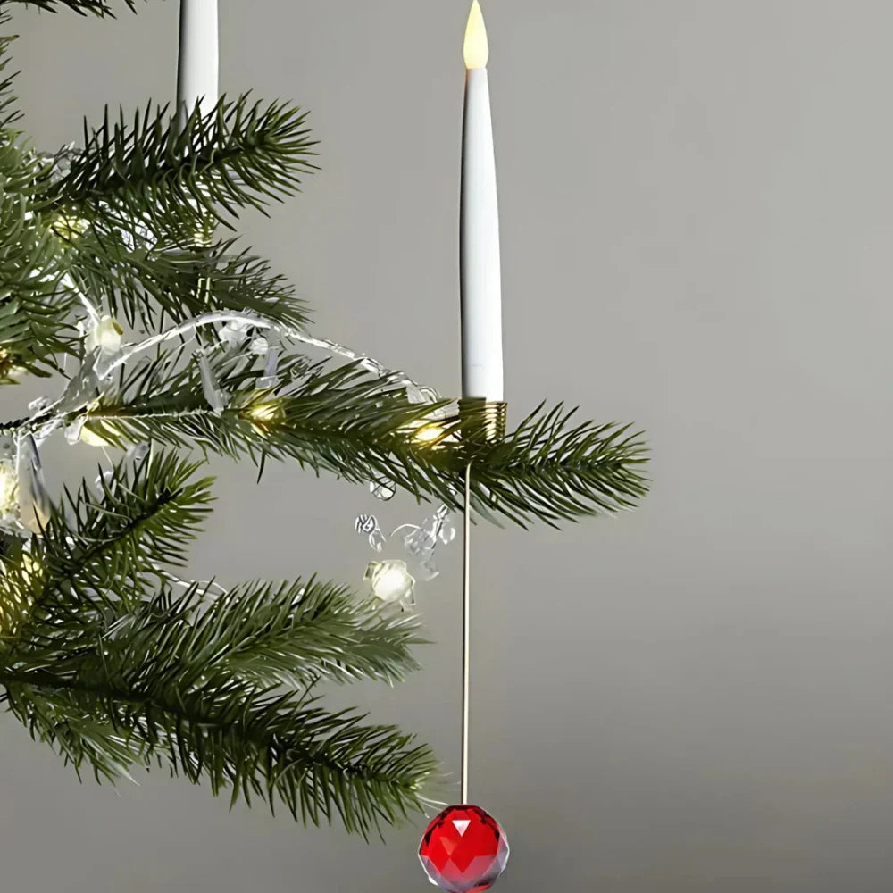 Christmas Tree Lights with Flickering LED Candles