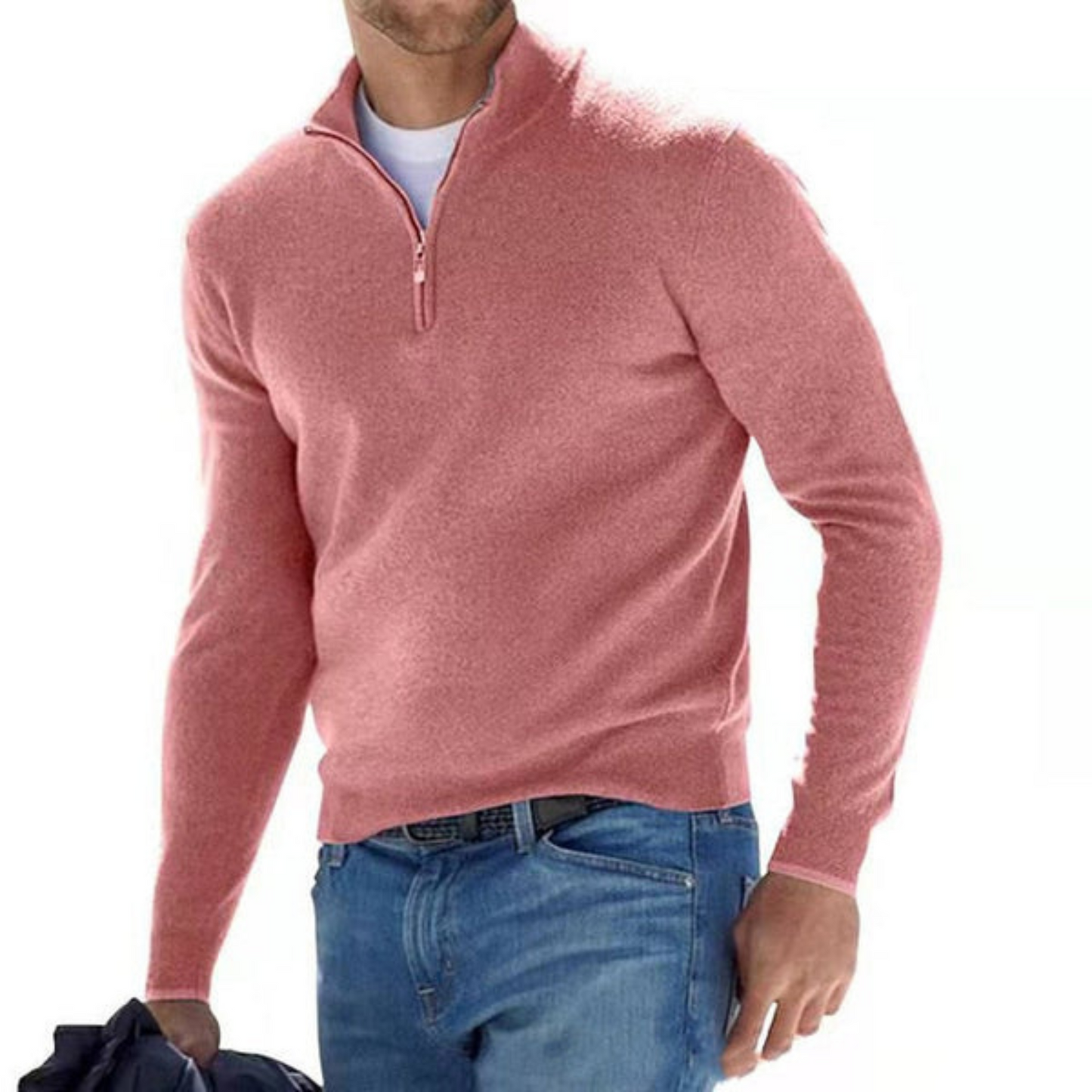 Sylis-Mode | Merino V-neck Pullover With Zipper
