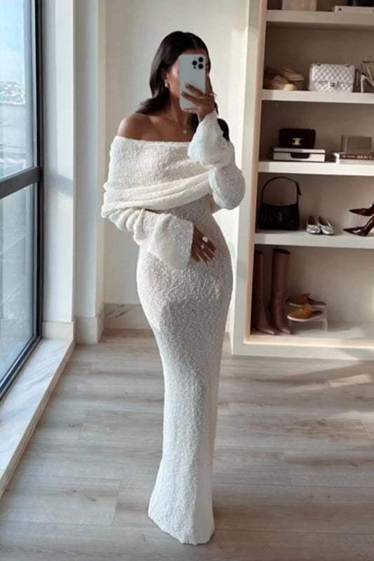 Sylis off-shoulder maxi knit