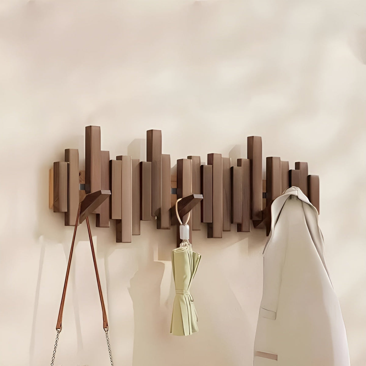 Stylish wooden wardrobe – FlexiMerocie magnetic hooks for more organization | Ideal for bedroom