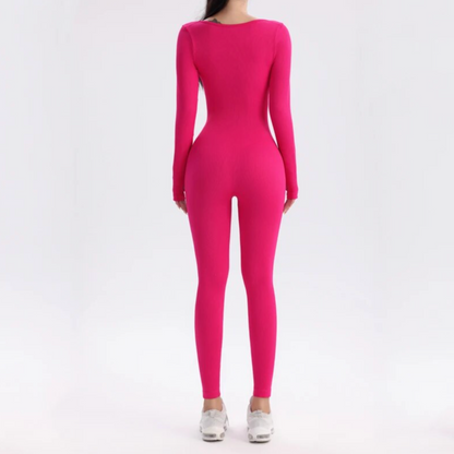 Solid color long sleeve sports overall