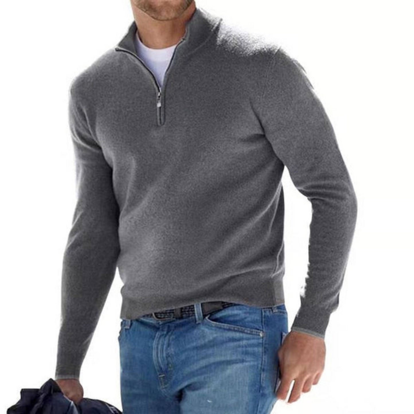 Sylis-Mode | Merino V-neck Pullover With Zipper