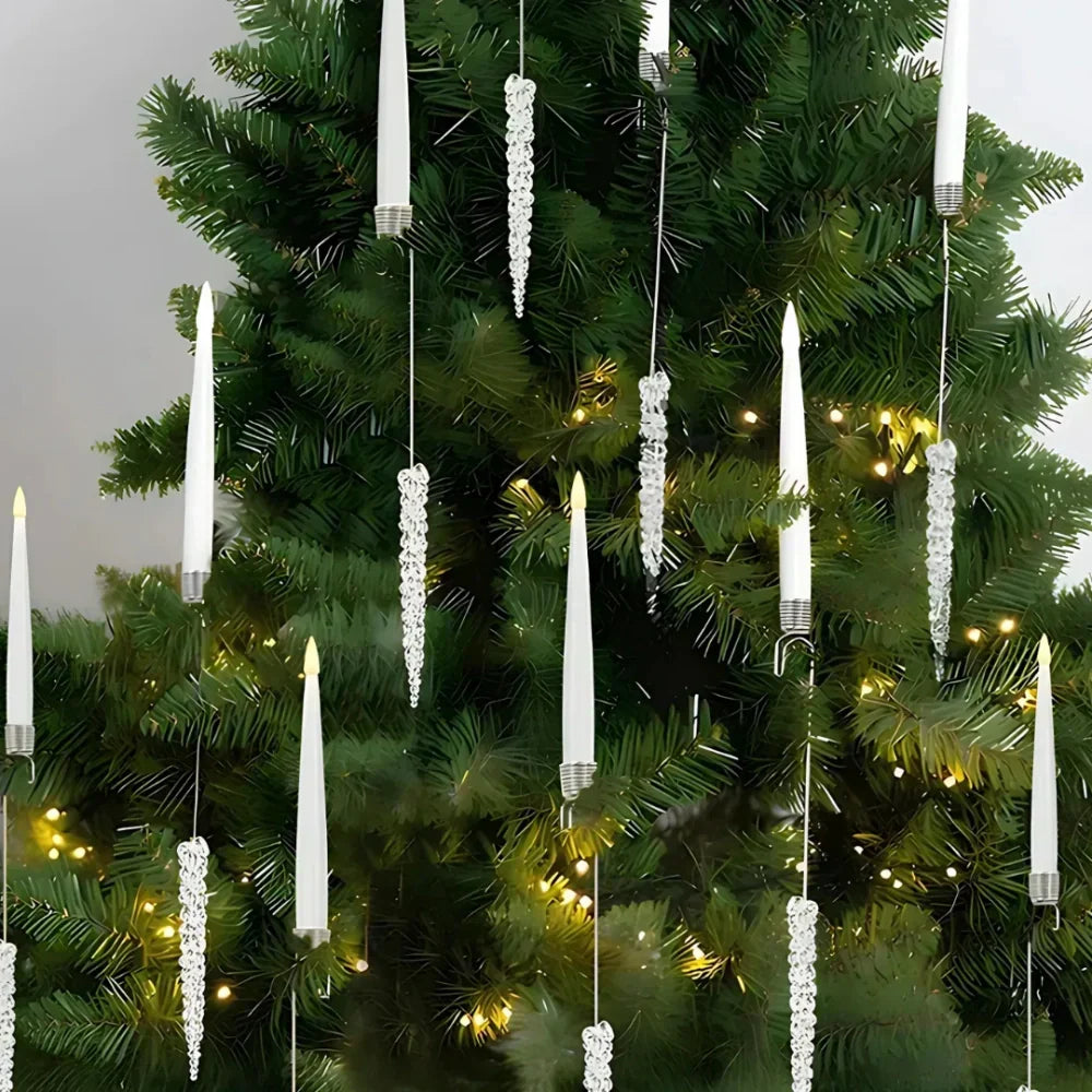 Christmas Tree Lights with Flickering LED Candles
