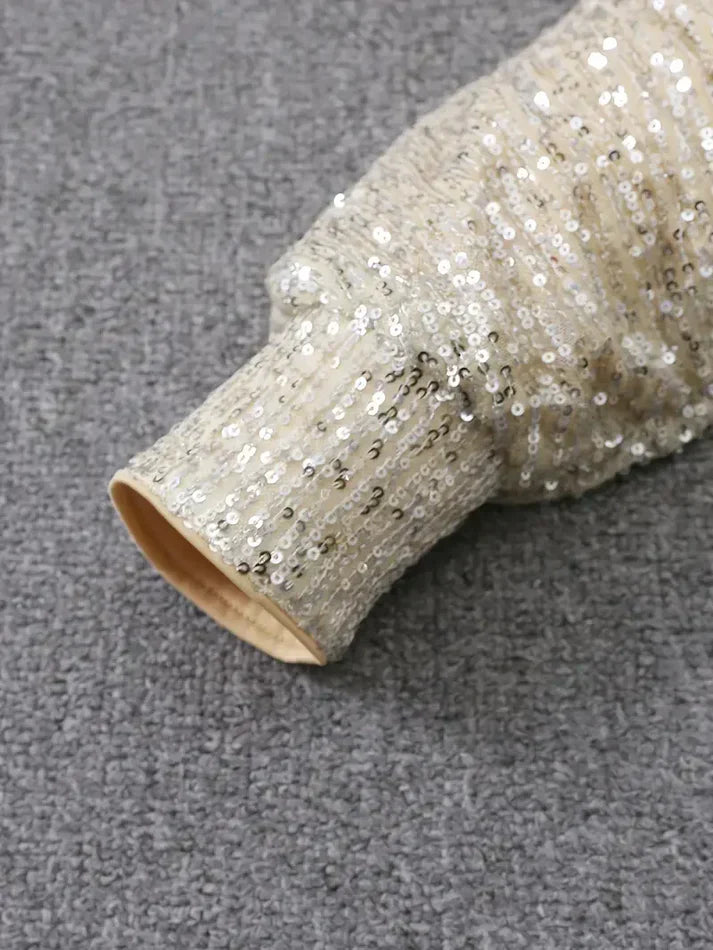 Sylis-Mode | Bare Shoulders Sequin Mini Dress