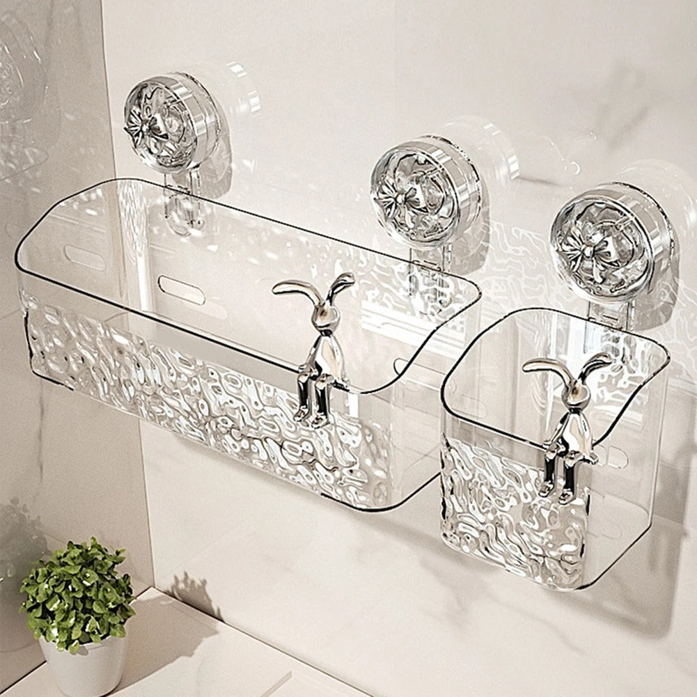 Practical wall shelf Drill-free storage in the bathroom