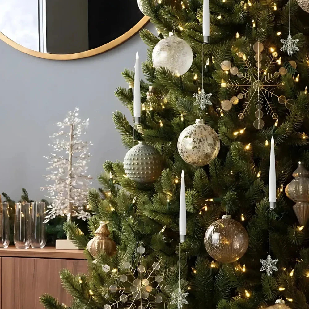 Christmas Tree Lights with Flickering LED Candles