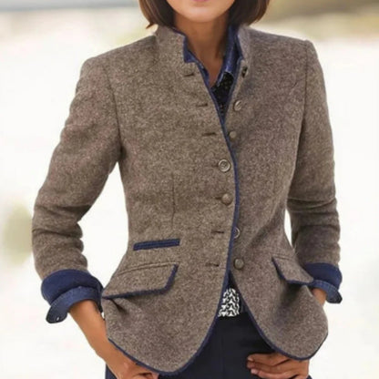 Sylis-Mode | Multibutton women's jacket in wool with color combination