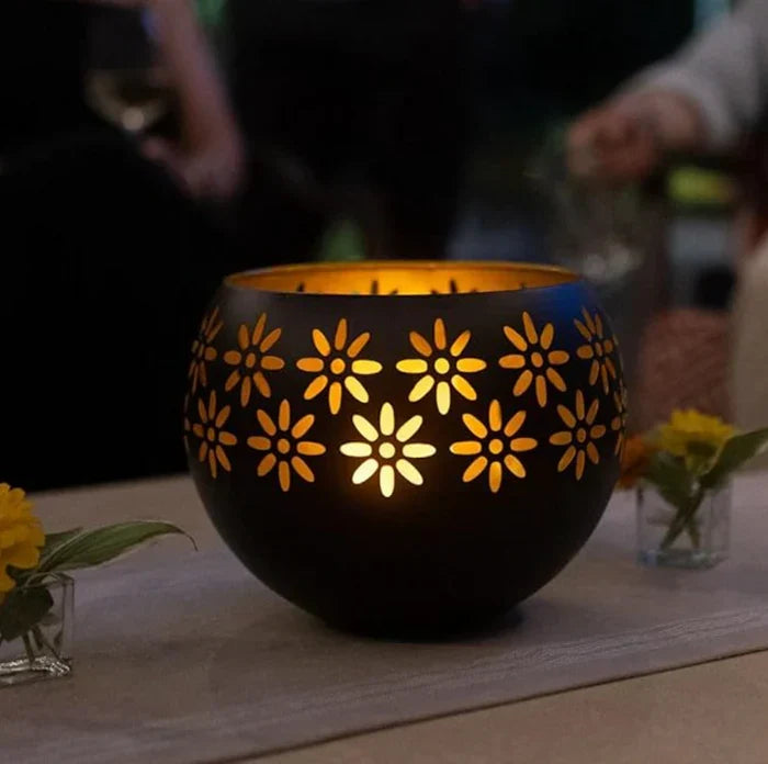 Flower Pattern Candle Lamp - FloraGlow