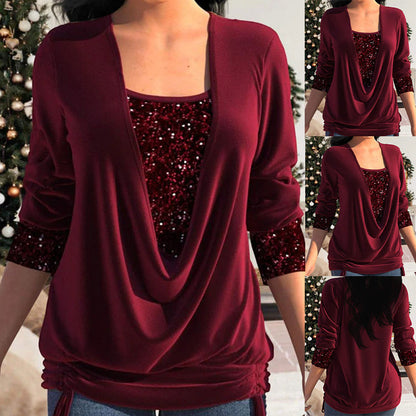 Sylis-Mode | Women's Blouse Long Sleeve & Sequins Elegant & Comfortable Fit